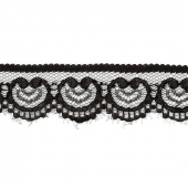 Кружево-трикотаж арт.TBY 5002 шир.25мм цв.черный уп.356,6м