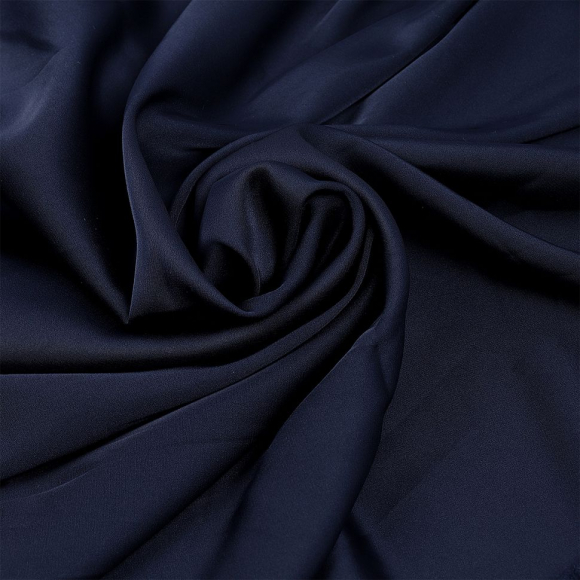 Ткань шелк Армани 90г/м? 97% ПЭ 3% Спандекс шир.150см арт.TBYArm-142 цв.142 т.синий рул.25м