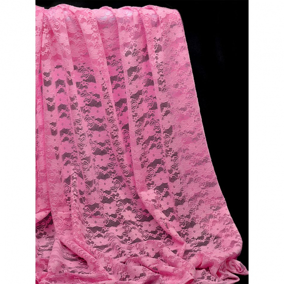 Кружевная ткань стрейч в нарезке арт.TBY.M903 шир.150см 100 г/м? цв.135 розовый уп.5м