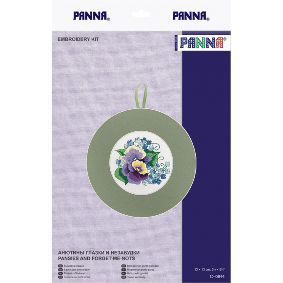Набор для вышивания PANNA арт. C-0944 Анютины глазки и незабудки 13х13 см