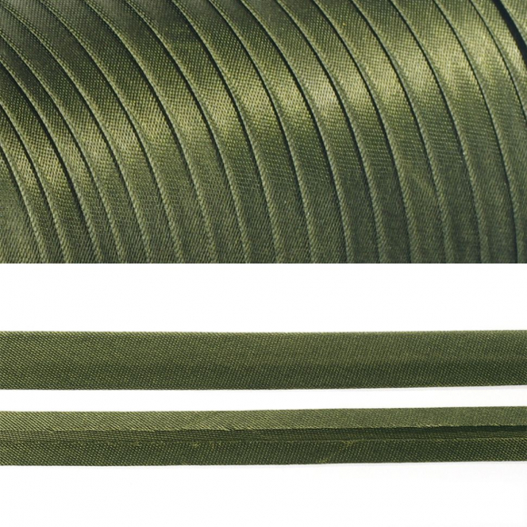 Косая бейка TBY атласная шир.15мм цв.F327 (316) хаки уп.132 м