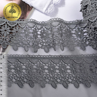 Кружево гипюр KRUZHEVO арт.TR.8G8292 шир.75мм цв.04 серый уп.20м