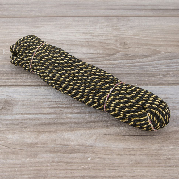 Шнур витой PEGA, черный, 4 мм