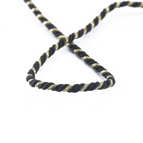 Шнур витой PEGA, черный, 4 мм