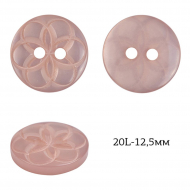 Пуговицы пластик TBY P-L06-6 цв.какао 20L-12-13мм, 2 прокола, 50 шт