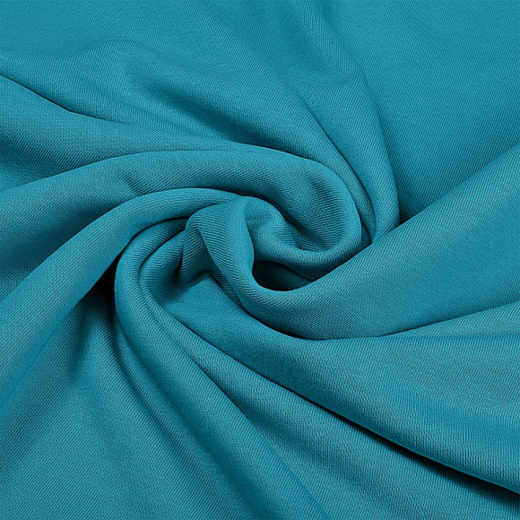 Ткань трикотаж Футер 3х нитка петля хлопок 320г пенье 190см бирюза 17-4432 уп.6м Ткань трикотаж Футер 3х нитка петля хлопок 320г пенье 190см бирюза 17-4432 уп.6м
