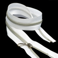 Молния MaxZipper пласт. №5 декор. 80см замок N-5127 цв.БЕЛ/СЕР уп.50шт
