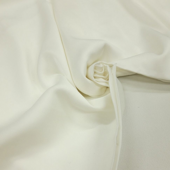 Ткань шелк Армани 90г/м? 97% ПЭ 3% Спандекс шир.150см арт.АШ2174.18 цв.18 молочный уп.5м