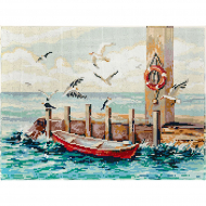 Кристальная мозаика на подрамнике ФРЕЯ арт.ALPD-009 Морской прибой 40х30 см