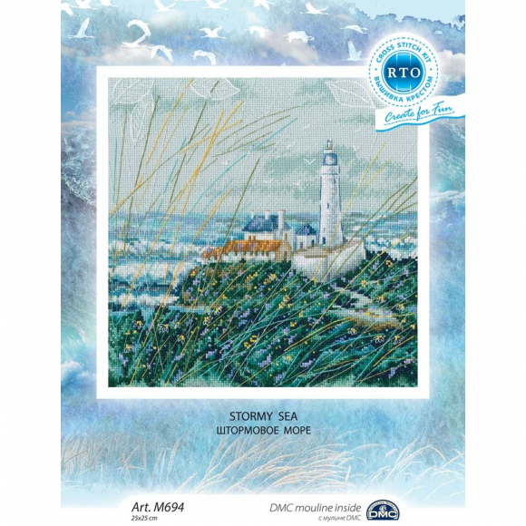 Набор для вышивания РТО арт.M694 Штормовое море 25х25 см Набор для вышивания РТО арт.M694 Штормовое море 25х25 см