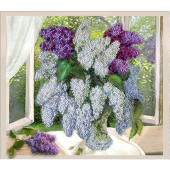 Набор для вышивания хрустальными бусинами ОБРАЗА В КАМЕНЬЯХ арт. 5512 Сирень 48х60 см