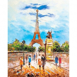 Алмазная вышивка Прогулка по Парижу LG281 40х50 тм Цветной