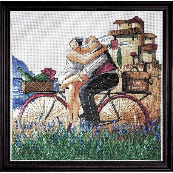 Набор для вышивания DESIGN WORKS арт.2747 Молодожены 35,5х35,5 см