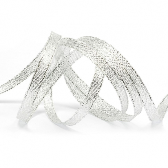 Лента IDEAL с люрексом арт.ТВ-ЛЮР шир.6мм цв.серебро уп.22,85 м