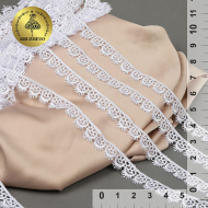 Кружево гипюр KRUZHEVO арт.TR.1063 шир.16мм цв.01 белый, уп.9м