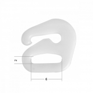 Крючок для бюстгальтера пластик ARTA.F. SF-0A-3 d06мм, цв.001 белый, уп.50шт Крючок для бюстгальтера пластик ARTA.F. SF-0A-3 d06мм, цв.001 белый, уп.50шт