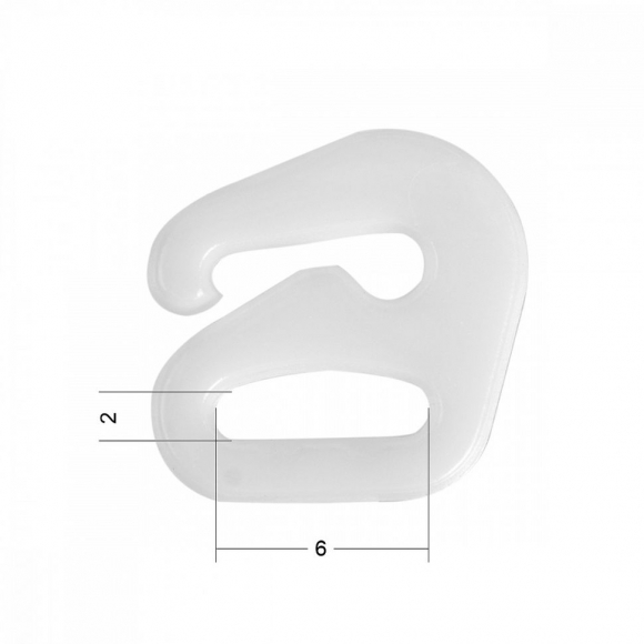 Крючок для бюстгальтера пластик  ARTA.F. SF-0A-3 d06мм, цв.001 белый, уп.50шт