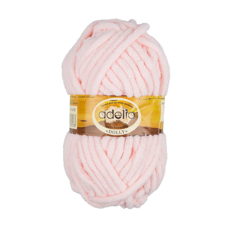 Пряжа ADELIA DOLLY (100% полиэстер) 5х100г/40м цв.05 св.розовый