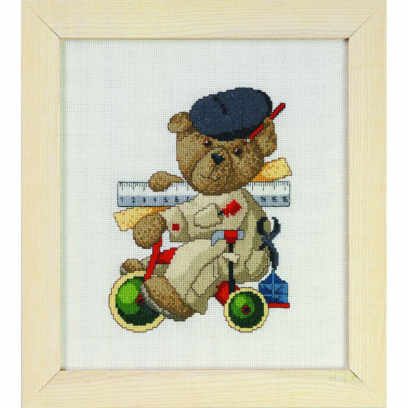 Набор для вышивания PERMIN арт.12-0403 Мишка инженер 20х23 см