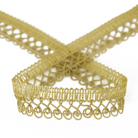 Тесьма PEGA тип интерьерная, цвет бежево-золотистый, 18 мм