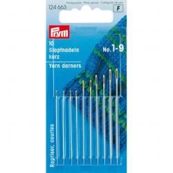 Иглы швейные ручные PRYM для штопки короткие №1-9, уп.10 шт, арт.124663