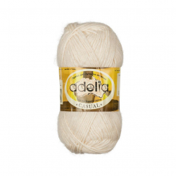 Пряжа ADELIA CASUAL (72% хлопок, 28% акрил) 10х50г/130м цв.02 БЕЛЫЙ