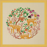 Набор для вышивания крестом XIU CRAFTS арт.2030408 Оленята 21,5х21,5 см