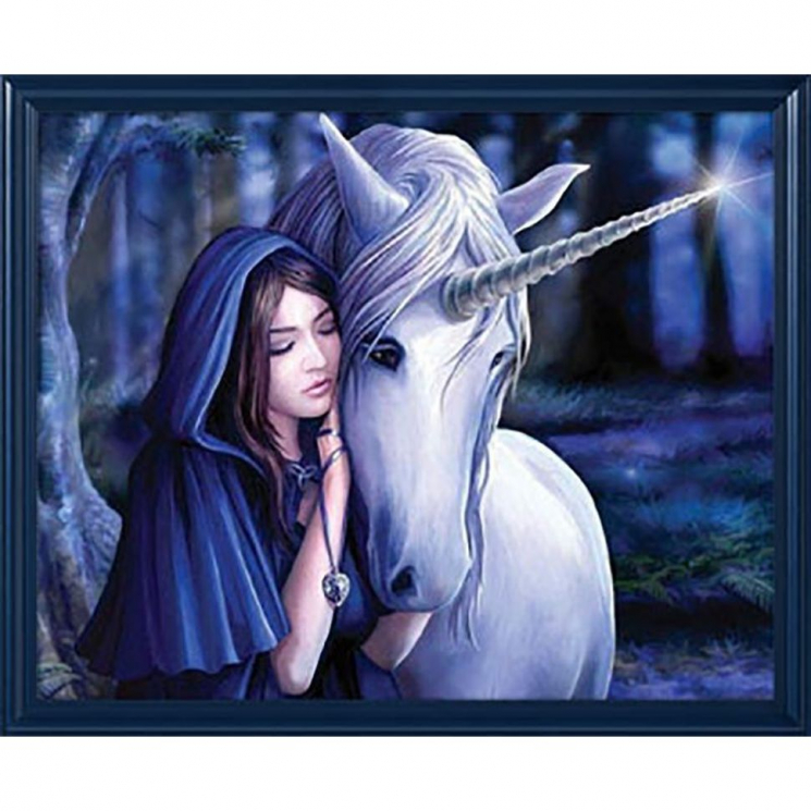 Набор для изготовления картин АЛМАЗНАЯ ЖИВОПИСЬ арт.АЖ.1964 Девушка и единорог