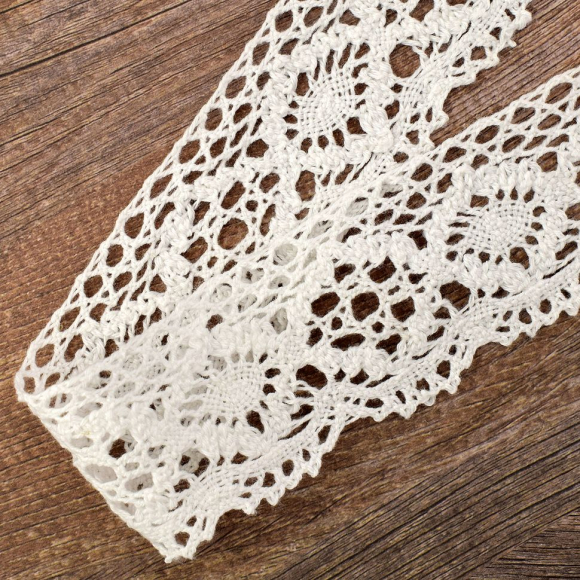 Хлопковое кружево, 40 мм, цвет белый