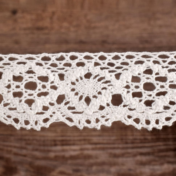 Хлопковое кружево, 40 мм, цвет белый