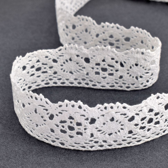 Хлопковое кружево, 40 мм, цвет белый