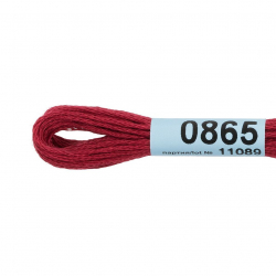 Нитки для вышивания Gamma мулине (0820-3070) 100% хлопок 24 x 8 м цв.0865 св.бордовый