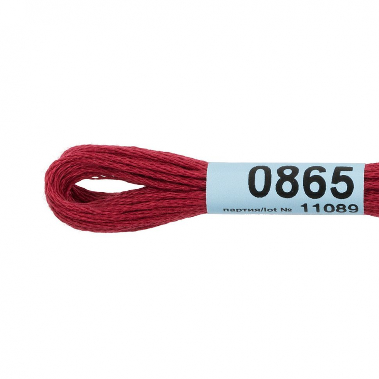 Нитки для вышивания Gamma мулине (0820-3070) 100% хлопок 24 x 8 м цв.0865 св.бордовый
