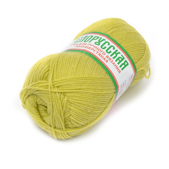 Пряжа для вязания КАМТ Белорусская (50% шерсть, 50% акрил) 5х100г/300м цв.131 св.липа