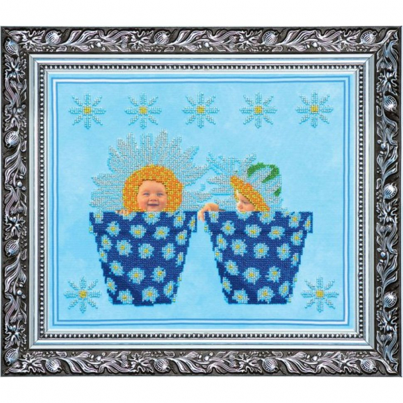 Набор для вышивания бисером АБРИС АРТ арт. AB-058 Близнецы 34х30 см