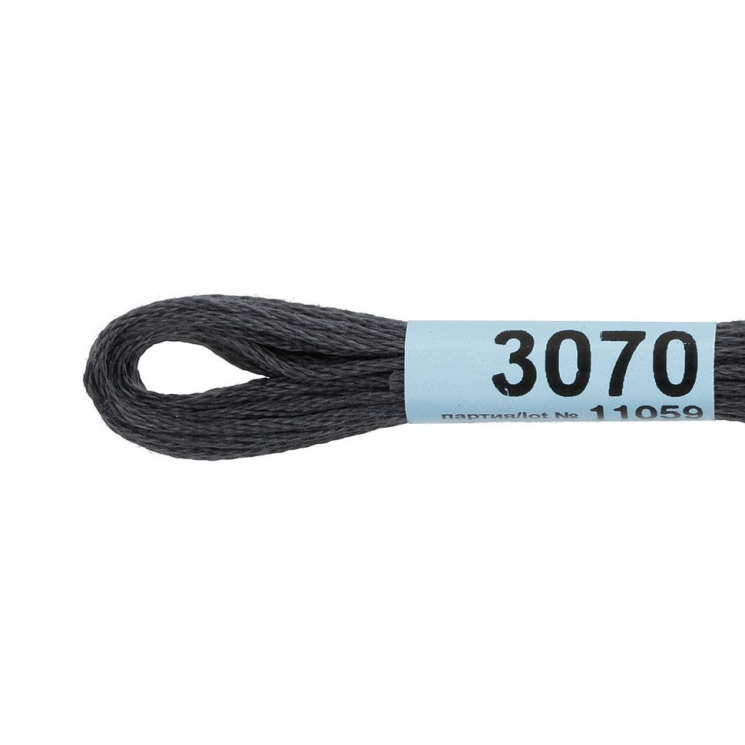 Нитки для вышивания Gamma мулине (0820-3070) 100% хлопок 24 x 8 м цв.3070 т.серый