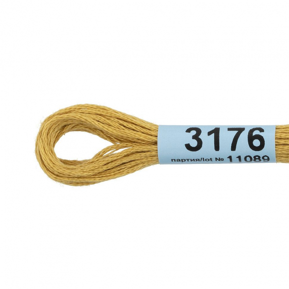 Нитки для вышивания Gamma мулине (3173-6115) 100% хлопок 24 x 8 м цв.3176 оливковый