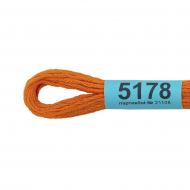 Нитки для вышивания Gamma мулине (3173-6115) 100% хлопок 24 x 8 м цв.5178 оранжевый