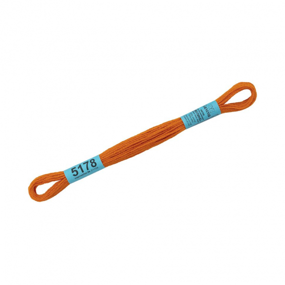 Нитки для вышивания Gamma мулине (3173-6115) 100% хлопок 24 x 8 м цв.5178 оранжевый