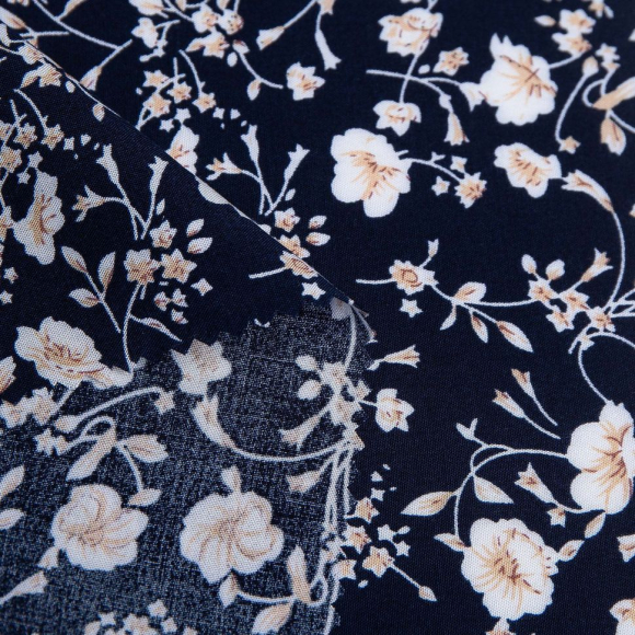 Ткань Штапель 105 г/м? 100% вискоза шир.145 см арт.Р.32240.01 цв.01 синий рул.40м