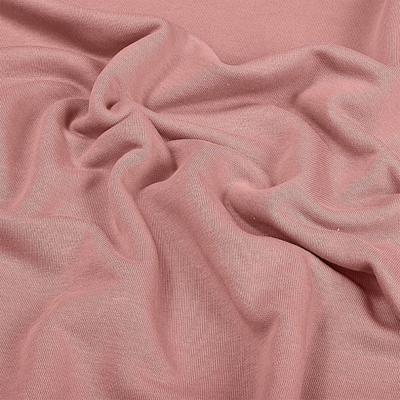 Ткань футер 3х нитка петля гл/крашеный диагональ 310г/м?  65%хб 35%пэ  шир.180см арт.УН-3106535-36 цв.пыльная роза рул. 35-60м (1кг-1,8м)