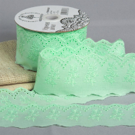 Кружево шитье KRUZHEVO арт.ТСВ-20S10 шир.5,5см цв.292 мятный, хлопок уп.13,71м