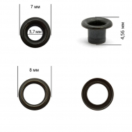 Люверсы латунь New Star №1,7 (? 3,7мм, h 4,56мм) цв. оксид уп. 5000шт