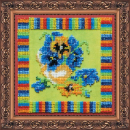 Набор для вышивания бисером АБРИС АРТ арт. AB-092 Анютины глазки 40х40 см