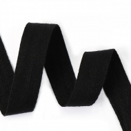 Тесьма киперная 20 мм хлопок 2,5 г/см  арт. TBY.CT20322 цв.F322 черный  уп.50м