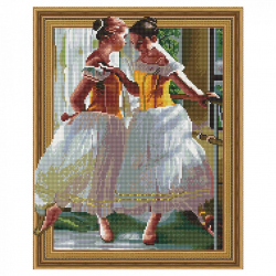 Картина 3D мозаика с нанесенной рамкой Molly арт.KM0736 Перед выступлением (33 цвета) 40х50 см