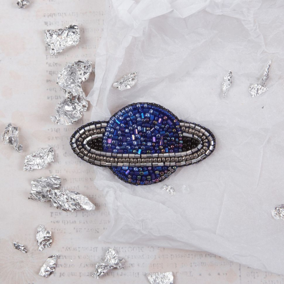 Набор для вышивания KLART арт. 10-010 Брошь. Сатурн 7,5х4,5 см Набор для вышивания KLART арт. 10-010 Брошь. Сатурн 7,5х4,5 см