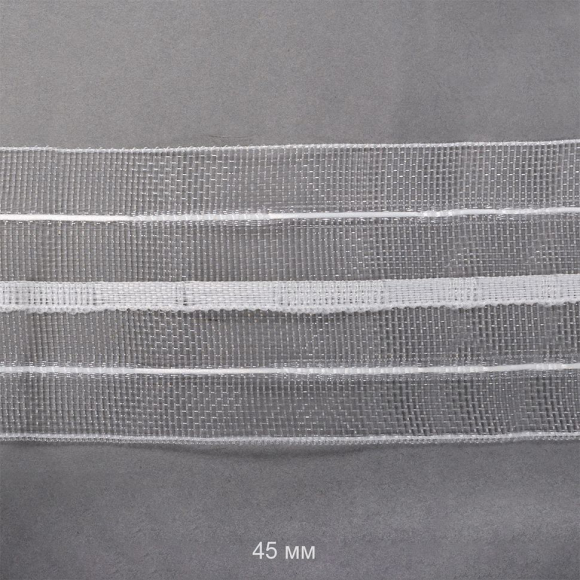 Лента шторная 45мм сборка шахматка арт.П-405М цв.прозрачный уп.50м