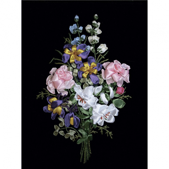 Набор для вышивания лентами PANNA арт. C-1046 Праздник цветов 18х27 см