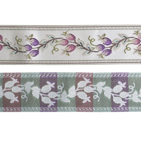 Лента отделочная жаккардовая арт.TBY.WJ6-01 шир.60 мм цв.серый уп.25м